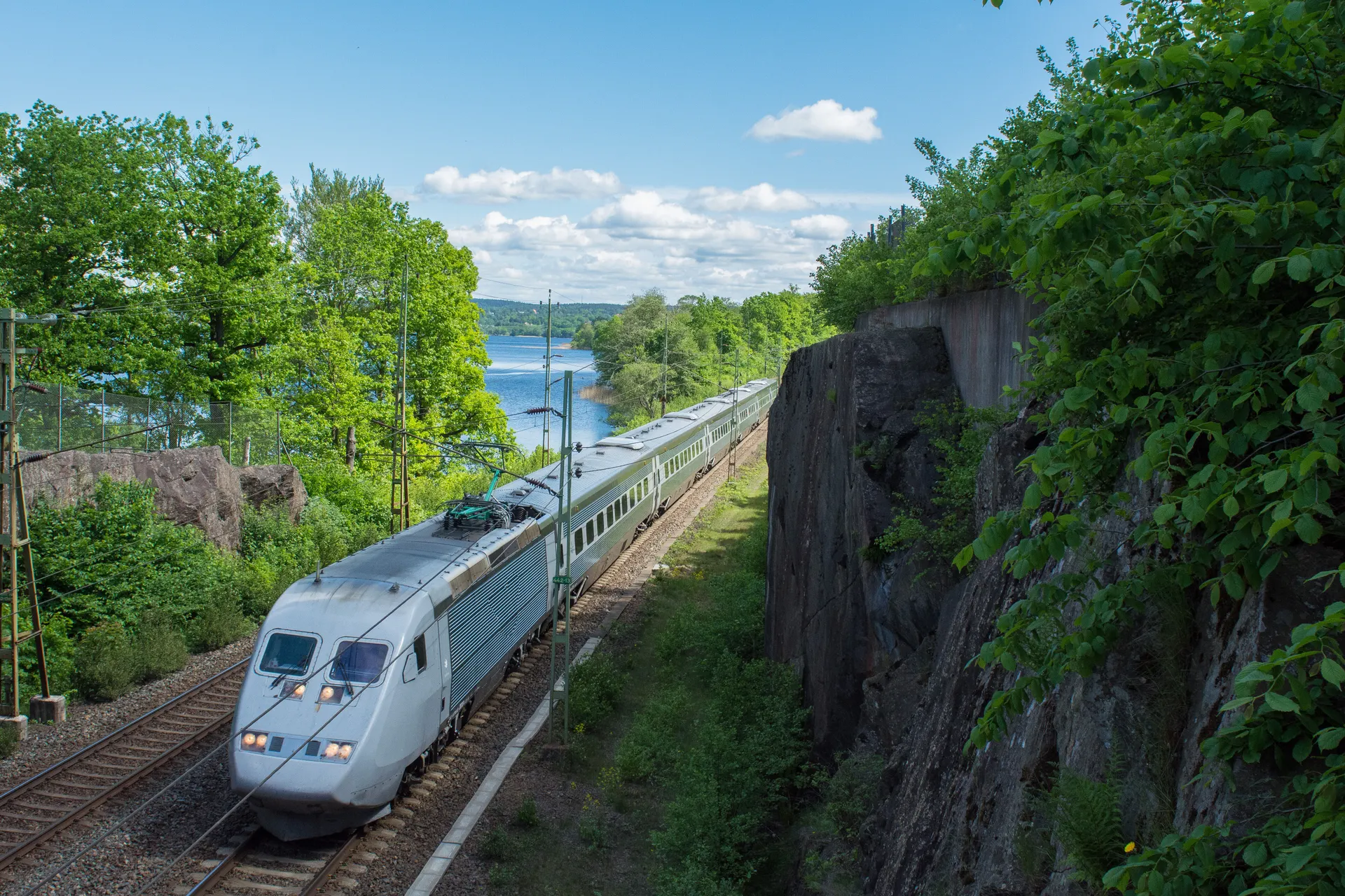 Trein door het Zweedse landschap