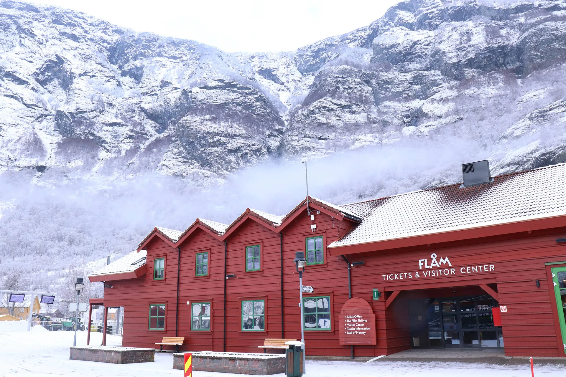 Flåm in de winter, Noorwegen