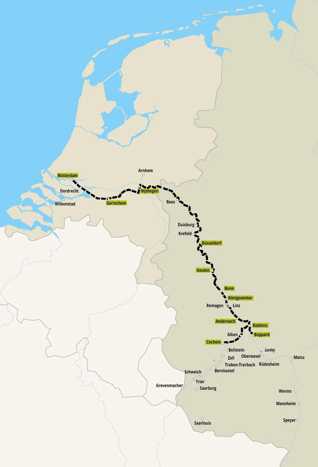 Parels langs de Rijn en Moezel vanaf Rotterdam