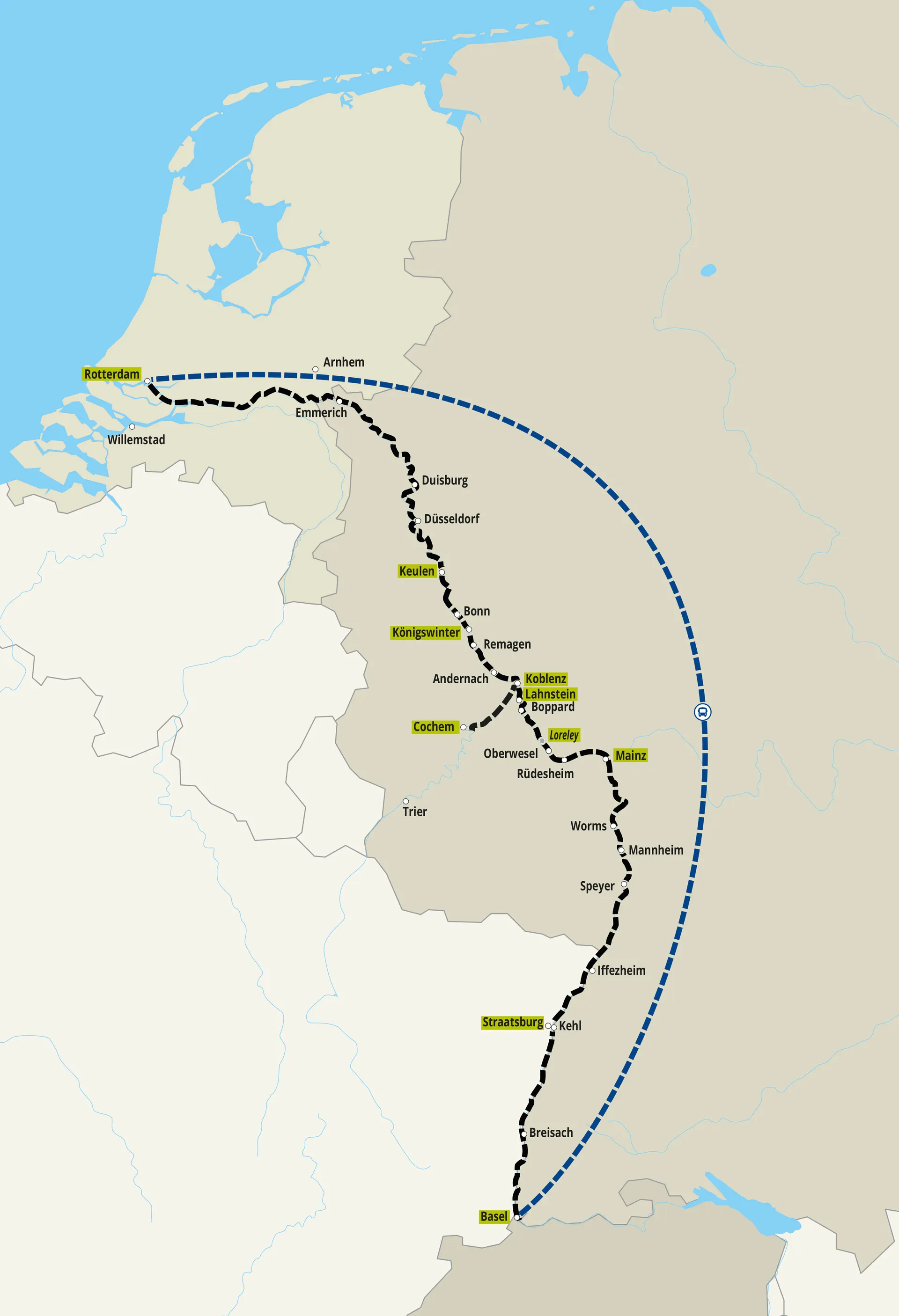 Vierlandencruise Dalvaart over de Rijn en Moezel