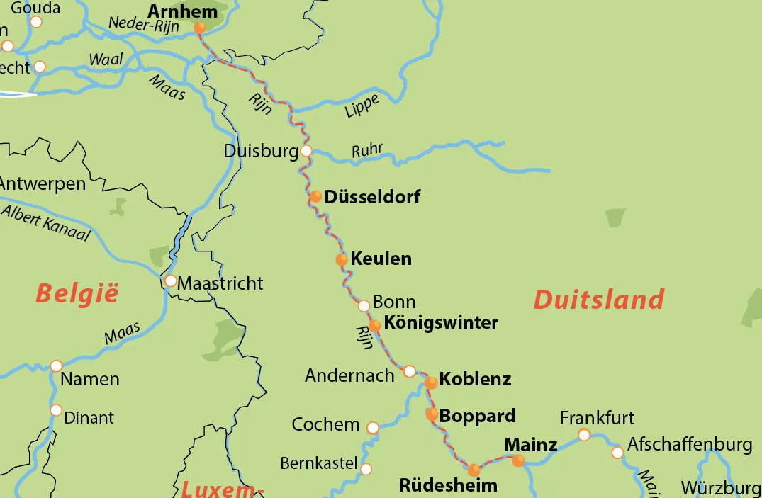 Door het romantische Rijndal naar Mainz
