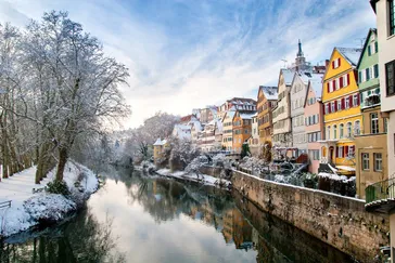 Neckarfront, Tübingen im Winter